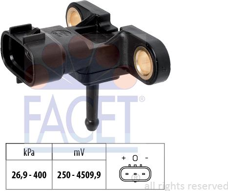 FACET 10.3198 - Sensore pressione aria, Aggiustaggio altimetrico www.autoricambi360.it