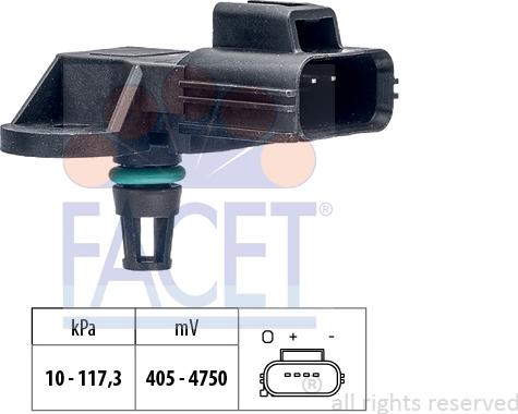 FACET 10.3151 - Sensore pressione aria, Aggiustaggio altimetrico www.autoricambi360.it