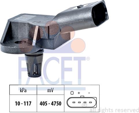 FACET 10.3157 - Sensore pressione aria, Aggiustaggio altimetrico www.autoricambi360.it