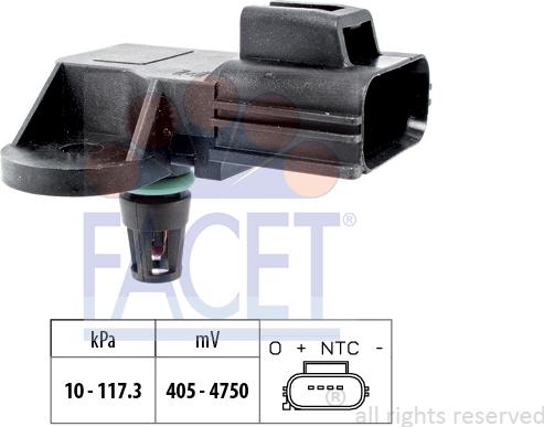 FACET 10.3100 - Sensore pressione aria, Aggiustaggio altimetrico www.autoricambi360.it
