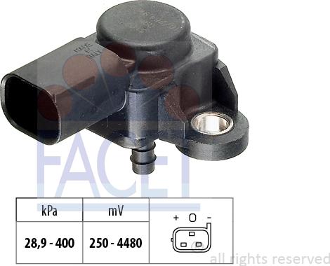 FACET 10.3175 - Sensore, Pressione gas scarico www.autoricambi360.it