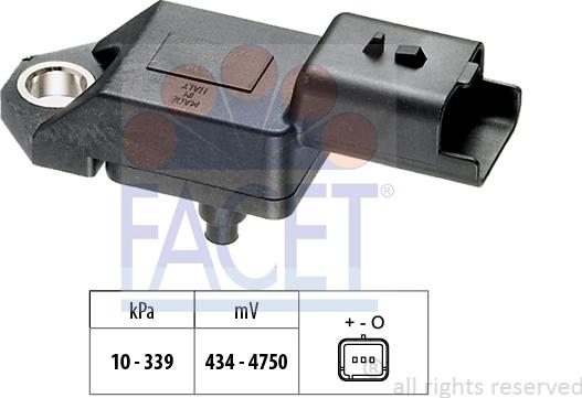 FACET 10.3398 - Sensore pressione aria, Aggiustaggio altimetrico www.autoricambi360.it