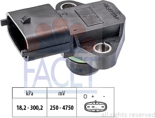 FACET 10.3345 - Sensore pressione aria, Aggiustaggio altimetrico www.autoricambi360.it