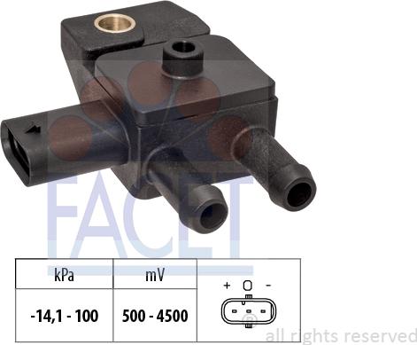 FACET 10.3306 - Sensore, Pressione gas scarico www.autoricambi360.it