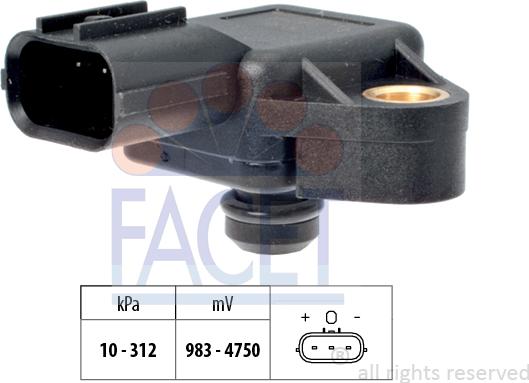 FACET 10.3384 - Sensore pressione aria, Aggiustaggio altimetrico www.autoricambi360.it