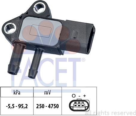 FACET 10.3297 - Sensore, Pressione gas scarico www.autoricambi360.it