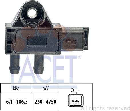 FACET 10.3271 - Sensore, Pressione gas scarico www.autoricambi360.it