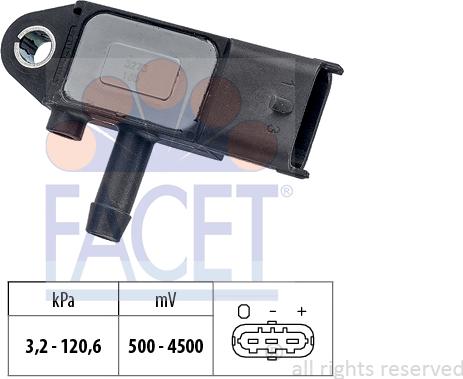 FACET 10.3273 - Sensore, Pressione gas scarico www.autoricambi360.it