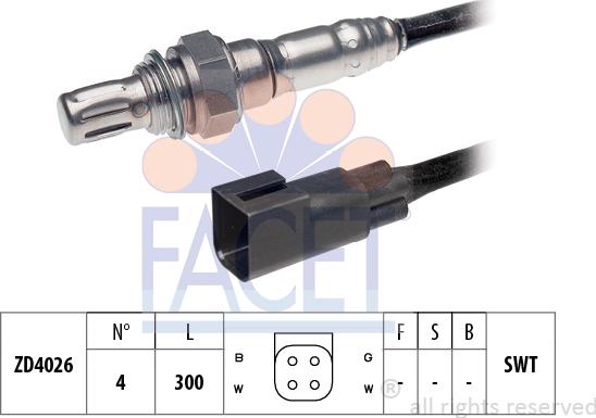 FACET 10.7296 - Sonda lambda www.autoricambi360.it