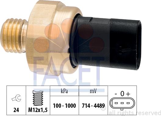 FACET 25.0001 - Sensore, Pressione olio www.autoricambi360.it