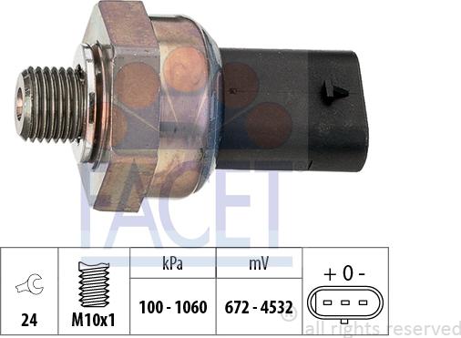 FACET 25.0015 - Sensore, Pressione olio www.autoricambi360.it