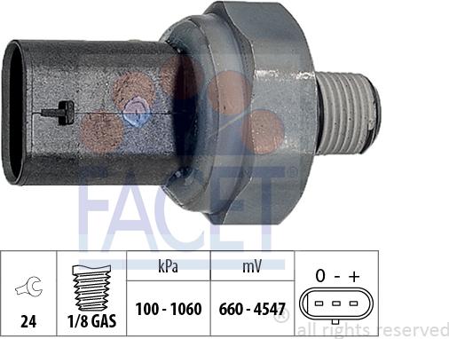 FACET 25.0016 - Sensore, Pressione olio www.autoricambi360.it