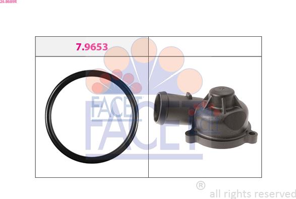 FACET 26.8689R - Flangia d. refrigerante www.autoricambi360.it