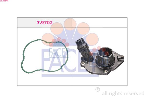 FACET 26.8827R - Flangia d. refrigerante www.autoricambi360.it