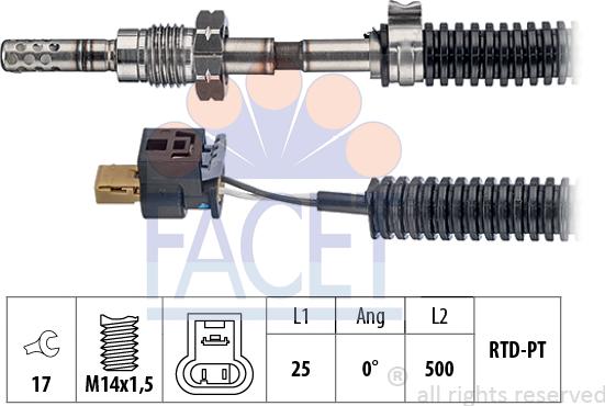 FACET 22.0195 - Sensore, Temperatura gas scarico www.autoricambi360.it