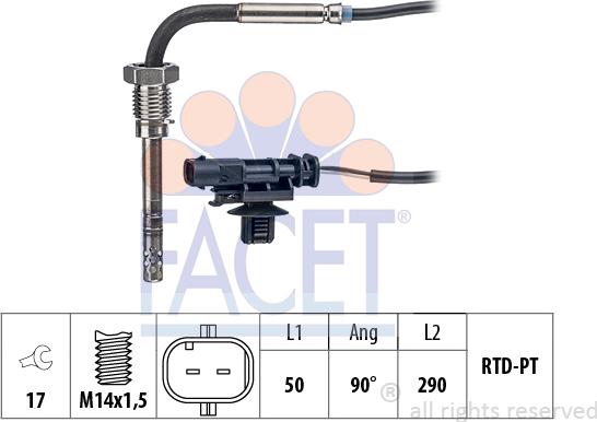 FACET 22.0346 - Sensore, Temperatura gas scarico www.autoricambi360.it