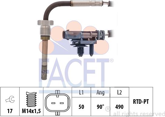 FACET 22.0356 - Sensore, Temperatura gas scarico www.autoricambi360.it