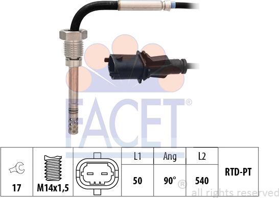 FACET 22.0352 - Sensore, Temperatura gas scarico www.autoricambi360.it