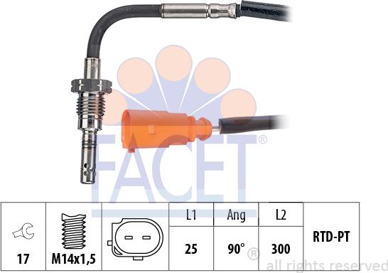 FACET 22.0273 - Sensore, Temperatura gas scarico www.autoricambi360.it