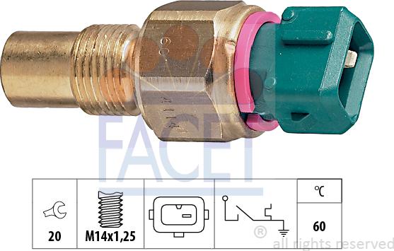 FACET 7.4114 - Sensore, Temperatura refrigerante www.autoricambi360.it