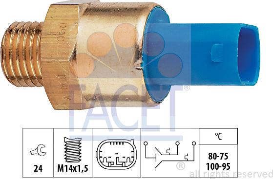 FACET 7.5694 - Termocontatto, Ventola radiatore www.autoricambi360.it