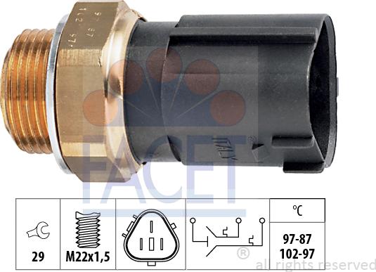FACET 7.5690 - Termocontatto, Ventola radiatore www.autoricambi360.it