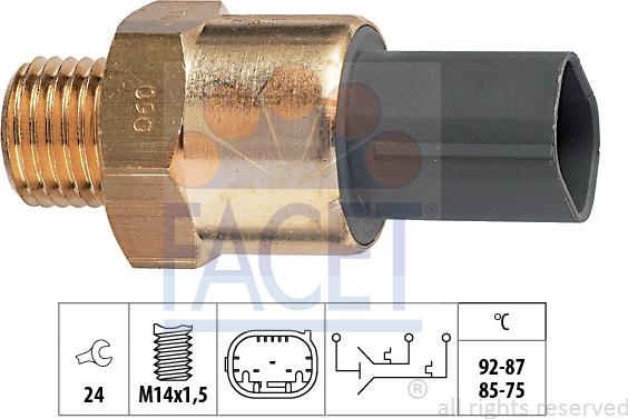 FACET 7.5691 - Termocontatto, Ventola radiatore www.autoricambi360.it