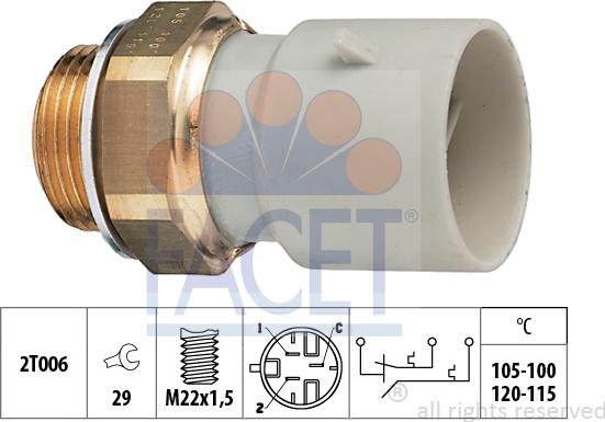 FACET 7.5649 - Termocontatto, Ventola radiatore www.autoricambi360.it