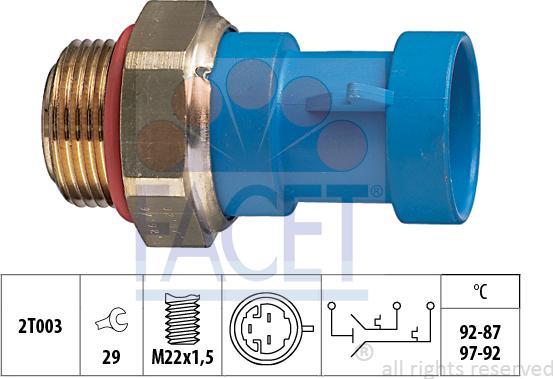 FACET 7.5643 - Termocontatto, Ventola radiatore www.autoricambi360.it
