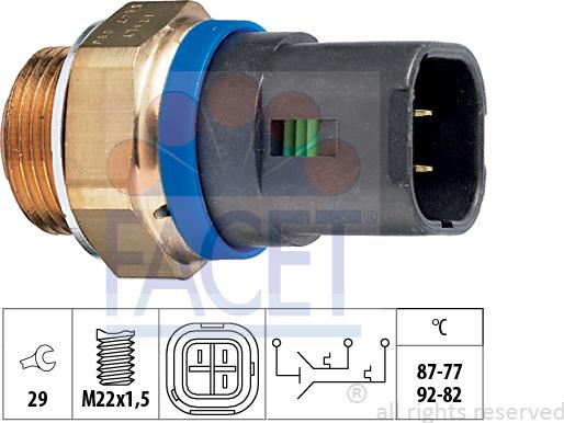 FACET 7.5647 - Termocontatto, Ventola radiatore www.autoricambi360.it