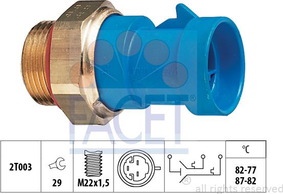 FACET 7.5653 - Termocontatto, Ventola radiatore www.autoricambi360.it