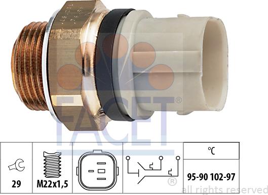 FACET 7.5652 - Termocontatto, Ventola radiatore www.autoricambi360.it