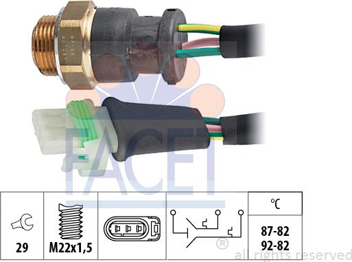 FACET 7.5661 - Termocontatto, Ventola radiatore www.autoricambi360.it
