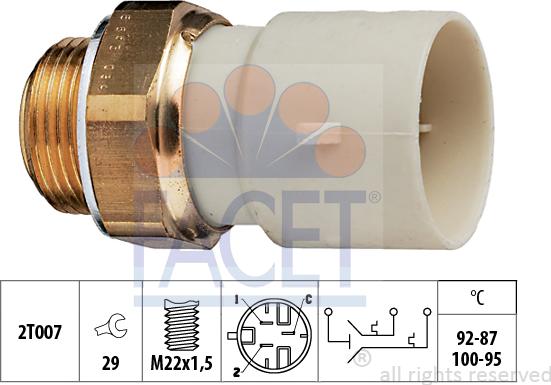 FACET 7.5663 - Termocontatto, Ventola radiatore www.autoricambi360.it