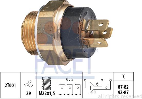 FACET 7.5606 - Termocontatto, Ventola radiatore www.autoricambi360.it