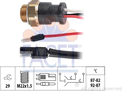 FACET 7.5601 - Termocontatto, Ventola radiatore www.autoricambi360.it