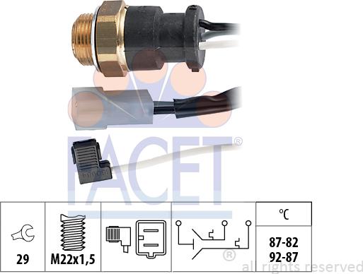 FACET 7.5602 - Termocontatto, Ventola radiatore www.autoricambi360.it