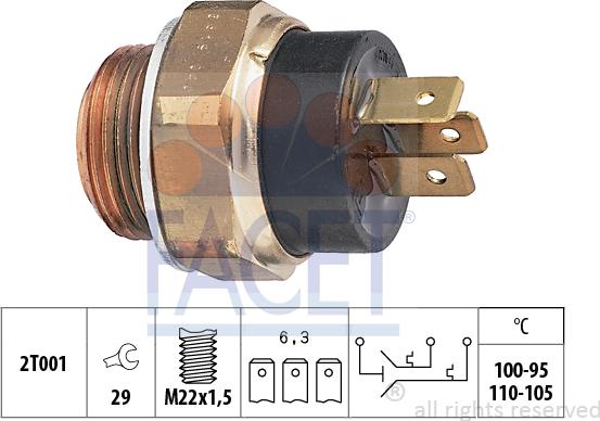 FACET 7.5619 - Termocontatto, Ventola radiatore www.autoricambi360.it
