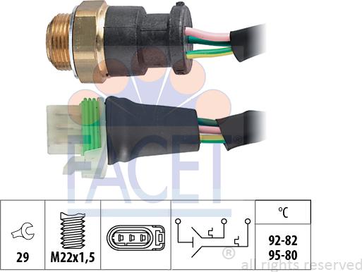 FACET 7.5618 - Termocontatto, Ventola radiatore www.autoricambi360.it