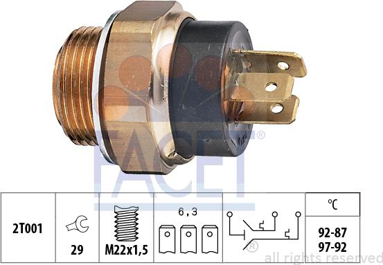 FACET 7.5612 - Termocontatto, Ventola radiatore www.autoricambi360.it