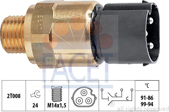 FACET 7.5617 - Termocontatto, Ventola radiatore www.autoricambi360.it