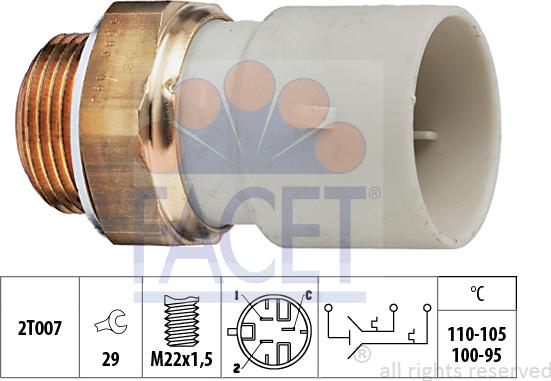 FACET 7.5689 - Termocontatto, Ventola radiatore www.autoricambi360.it