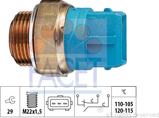 FACET 7.5680 - Termocontatto, Ventola radiatore www.autoricambi360.it