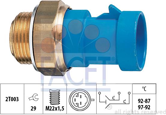 FACET 7.5681 - Termocontatto, Ventola radiatore www.autoricambi360.it