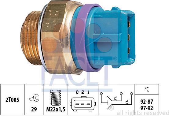 FACET 7.5629 - Termocontatto, Ventola radiatore www.autoricambi360.it