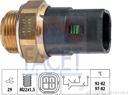 FACET 7.5628 - Termocontatto, Ventola radiatore www.autoricambi360.it