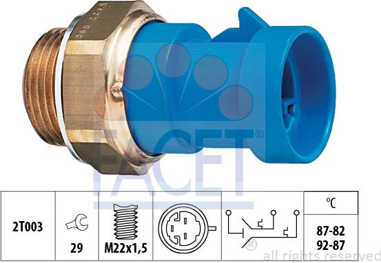 FACET 7.5622 - Termocontatto, Ventola radiatore www.autoricambi360.it