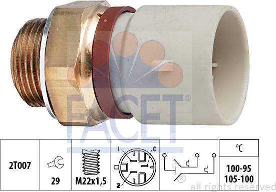 FACET 7.5674 - Termocontatto, Ventola radiatore www.autoricambi360.it