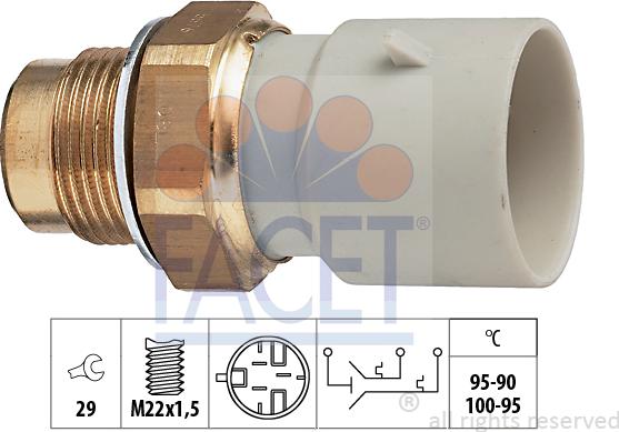 FACET 7.5676 - Termocontatto, Ventola radiatore www.autoricambi360.it