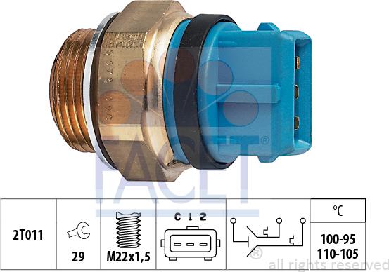 FACET 7.5672 - Termocontatto, Ventola radiatore www.autoricambi360.it
